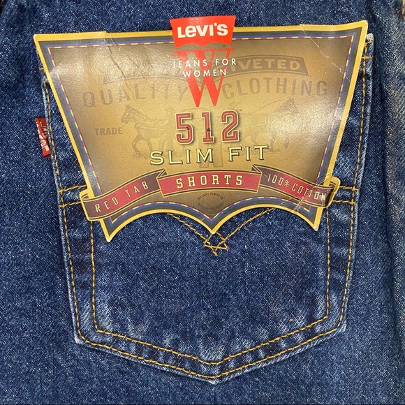 Vintage Levi’s 512 Red Tab high waisted denim shorts, original tags attached - Picture 6 of 15